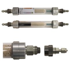 PolyGas II Glass gas Filter with stainless steel quick connect fittings