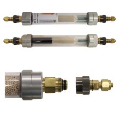 PolyGas II Glass gas Filter with brass quick connect fittings
