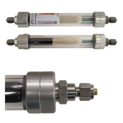 PolyGas II Glass gas Filter with stainless steel fittings